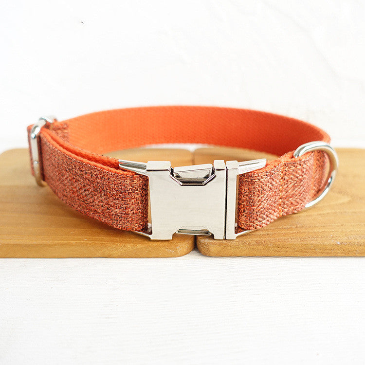 HKM-2179005 Large Orange Polyester Dog Collar - Multiple Sizes Available