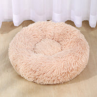 HKM-2179261 Cozy Plush Round Cat and Dog Bed Shelter with Anti-Slip Base