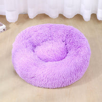HKM-2179261 Cozy Plush Round Cat and Dog Bed Shelter with Anti-Slip Base