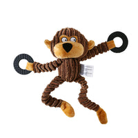 HKM-2180029 Donkey Shape Chew Toy for Dogs - Plush Corduroy Squeaky Molar Training Toy