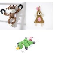 HKM-2180029 Donkey Shape Chew Toy for Dogs - Plush Corduroy Squeaky Molar Training Toy
