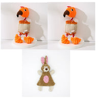 HKM-2180029 Donkey Shape Chew Toy for Dogs - Plush Corduroy Squeaky Molar Training Toy