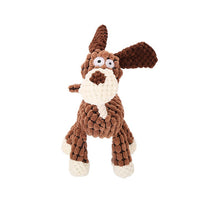 HKM-2180029 Donkey Shape Chew Toy for Dogs - Plush Corduroy Squeaky Molar Training Toy
