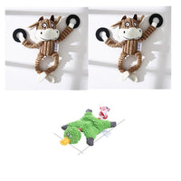 HKM-2180029 Donkey Shape Chew Toy for Dogs - Plush Corduroy Squeaky Molar Training Toy