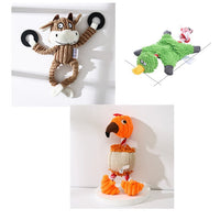 HKM-2180029 Donkey Shape Chew Toy for Dogs - Plush Corduroy Squeaky Molar Training Toy