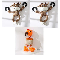 HKM-2180029 Donkey Shape Chew Toy for Dogs - Plush Corduroy Squeaky Molar Training Toy