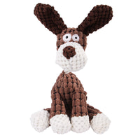 HKM-2180029 Donkey Shape Chew Toy for Dogs - Plush Corduroy Squeaky Molar Training Toy