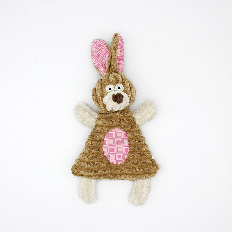 HKM-2180029 Donkey Shape Chew Toy for Dogs - Plush Corduroy Squeaky Molar Training Toy