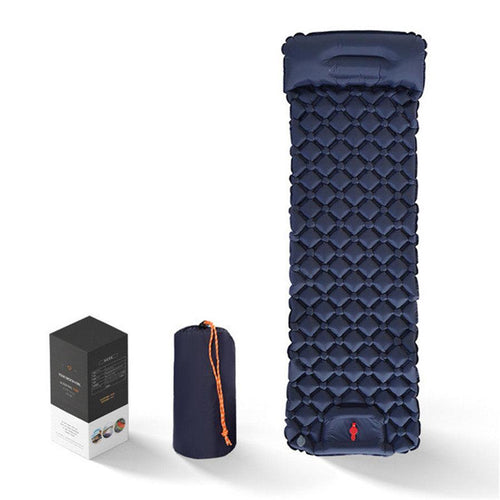 HKM-218003 Ultralight Inflatable Camping Sleeping Pad with Integrated Pillows for Hiking and Travel