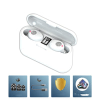HKM-218003 Wireless Bluetooth Headset F9 with Touch Digital Display and Stereo Sound, Supports NFC, Voice Control, and Multi-Point Connection