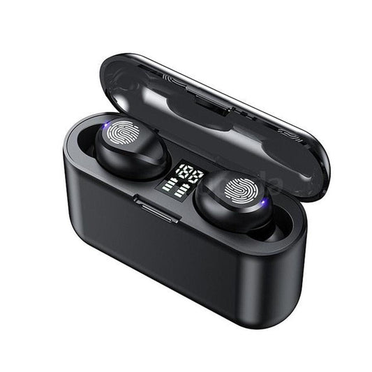 HKM-218003 Wireless Bluetooth Headset F9 with Touch Digital Display and Stereo Sound, Supports NFC, Voice Control, and Multi-Point Connection