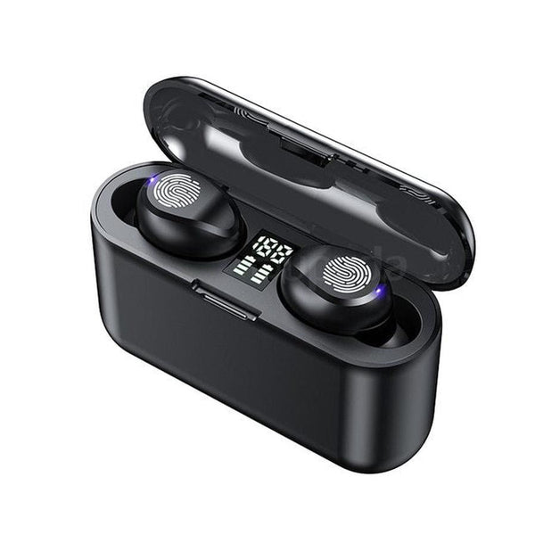 HKM-218003 Wireless Bluetooth Headset F9 with Touch Digital Display and Stereo Sound, Supports NFC, Voice Control, and Multi-Point Connection