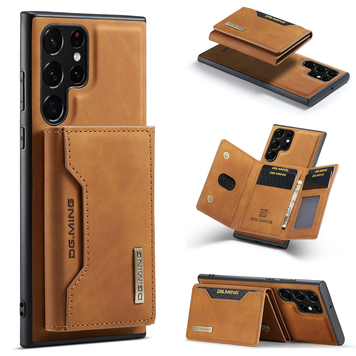 HKM-218067 2-in-1 Magnetic Card Holder Wireless Charging Case for Compatible Samsung Models