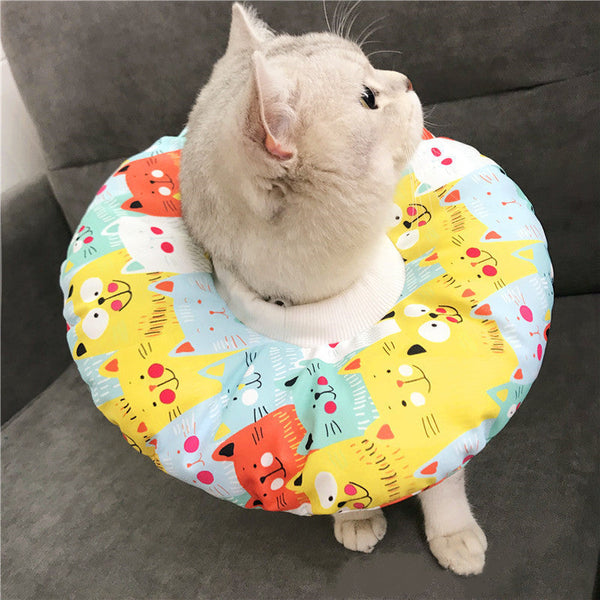 HKM-2181181 Pet Sterilization Circle Cotton Collar for Cats - Multiple Sizes Available