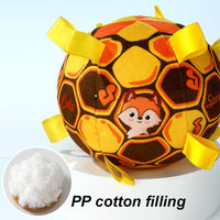 HKM-2182461 Durable Interactive Dog Toy with Plush Handle and Bells for Aggressive Chewers, 15cm