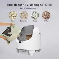 HKM-218259 Automatic Self-Cleaning Cat Litter Box with Odor Control, Large Capacity, Comfortable Design, Eco-Friendly Plastic Material.