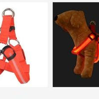 HKM-2184253 LED Light-Up Chest Harness and Leash for Medium to Large Dogs - Multiple Colors Available