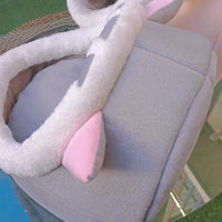 HKM-2185021 All-Season Semi-Closed Pet Nest for Dogs and Cats in Pink Rabbit Color