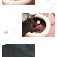 HKM-2185021 All-Season Semi-Closed Pet Nest for Dogs and Cats in Pink Rabbit Color