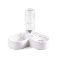 HKM-2185149 Heart-Shaped Double Pet Bowl with Automatic Water Refilling System, 500ml Capacity, PP Material, 22x22x20.8cm