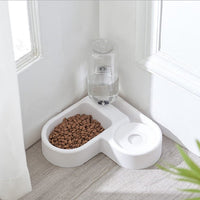 HKM-2185149 Heart-Shaped Double Pet Bowl with Automatic Water Refilling System, 500ml Capacity, PP Material, 22x22x20.8cm