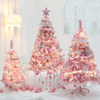 HKM-218579 60CM Pink Flocked Christmas Tree Decoration for Home and Office