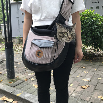 HKM-2187197 Fashionable Cotton Pet Travel Bag with Breathable Design - 28x36x13 CM