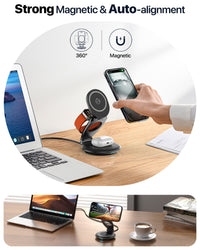 HKM-218835 3-in-1 Wireless Travel Charging Station for iPhone, AirPods, and iWatch with 30W Adapter