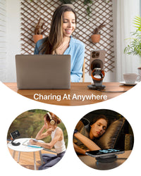 HKM-218835 3-in-1 Wireless Travel Charging Station for iPhone, AirPods, and iWatch with 30W Adapter