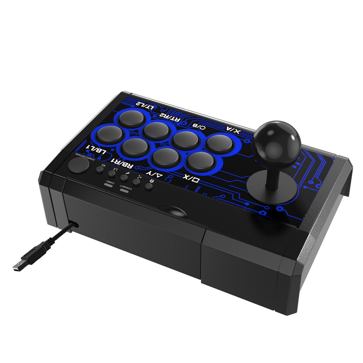 HKM-218835 USB Wired Fighting Stick Joystick for Switch, PS4, PS3, Xbox One, Xbox 360, PC, and Android