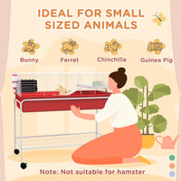 HKM-2188605 Two-Story Small Animal Cage with Removable Stand, Shelf & Wheels - 39" x 20.5" x 36.5" - Ideal for Guinea Pigs, Ferrets, & More