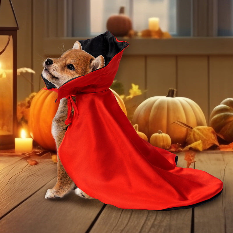 HKM-2189117 Cozy Red Halloween Cloak for Pets - Polyester Pet Clothing