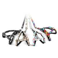HKM-218963 Camouflage Denim Pet Leash Stickers - Adjustable Traction Belt in Black, Gray, Colorful, Cartoon Designs