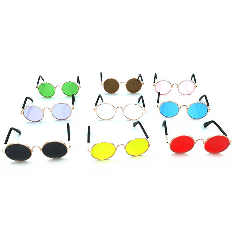 HKM-2189757 Hip Hop Pet Glasses in Various Colors with Stylish Metal Frame and Resin Lenses