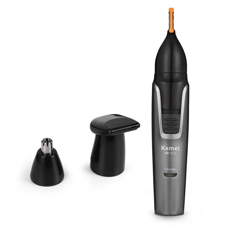 HKM-219027 3-in-1 Nose Hair Trimmer and Sideburn Grooming Tool in Light Grey