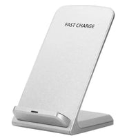 HKM-219027 Vertical Dual Coil Wireless Charger 10W Fast Charging Station with QI Standard Support