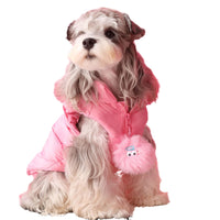 HKM-2190525 Warm Down Vest for Dogs with Removable Fur Ball - Autumn and Winter Casual Style in Multiple Sizes