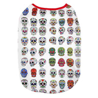 HKM-2191293 Skull Print Cotton T-Shirt Vest for Small to Extra Large Dogs