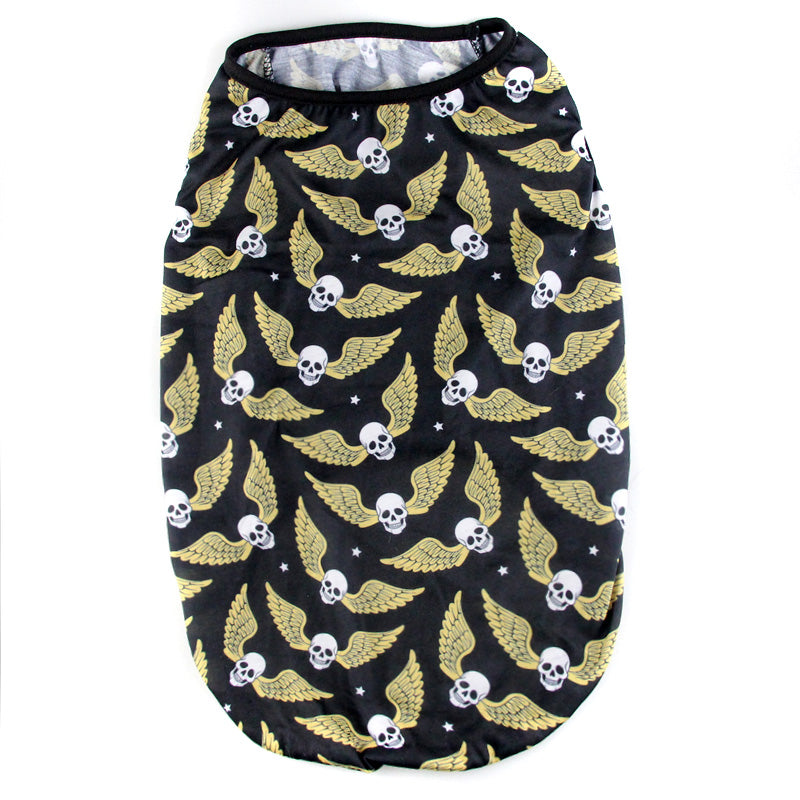 HKM-2191293 Skull Print Cotton T-Shirt Vest for Small to Extra Large Dogs