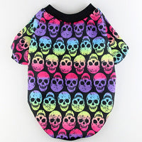 HKM-2191293 Skull Print Cotton T-Shirt Vest for Small to Extra Large Dogs