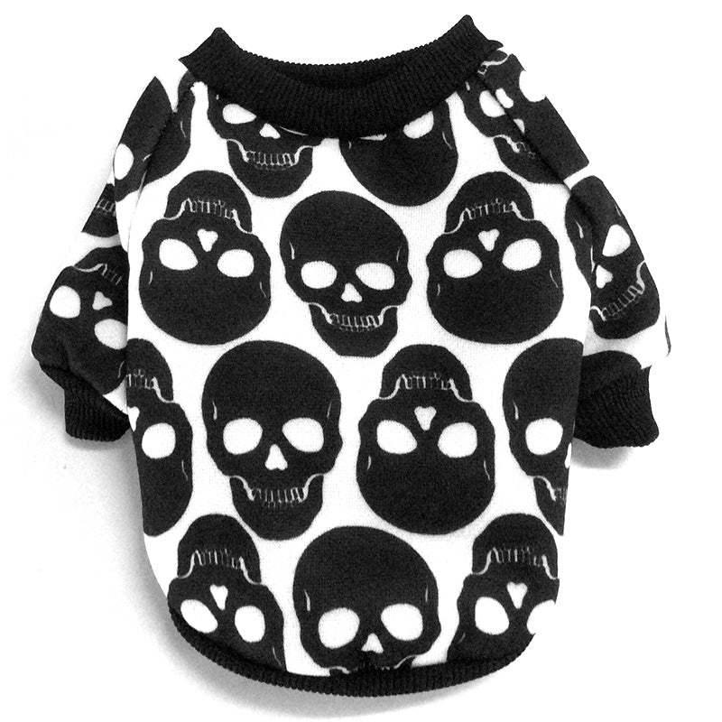 HKM-2191293 Skull Print Cotton T-Shirt Vest for Small to Extra Large Dogs