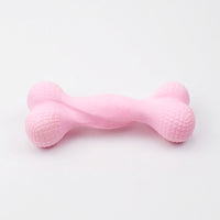 HKM-2191549 Durable TPR Chew Toys for Big and Small Dogs - Fun Bone Shapes in Pink, Yellow, and Blue