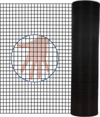HKM-219155 24-inch x 50 ft Black PVC Coated Hardware Cloth, 21 Gauge Metal Fencing for Poultry and Home Use