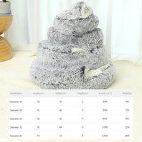 HKM-2192189 Plush Round Cat Bed with Semi-Enclosed Cave Design for Cozy Comfort and Easy Cleaning