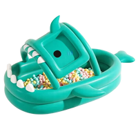 HKM-219219 Inflatable Shark-Shaped Baby Pool with Awning, Large Eco-Friendly PVC Design for Summer Fun