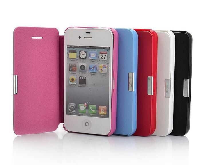 HKM-219219 Leather Magnetic Buckle Case for iPhone 4S and 5S – Compatible Mobile Phone Protection