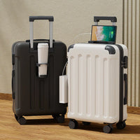 HKM-219347 4-Piece Soft Luggage Set with Carry-On Bag and Wheels for Convenient Travel