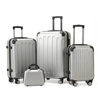 HKM-219347 4-Piece Soft Luggage Set with Carry-On Bag and Wheels for Convenient Travel
