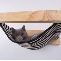 HKM-2193981 Wall-Mounted Wooden Cat Hammock for Cozy Resting Spaces