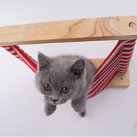 HKM-2193981 Wall-Mounted Wooden Cat Hammock for Cozy Resting Spaces